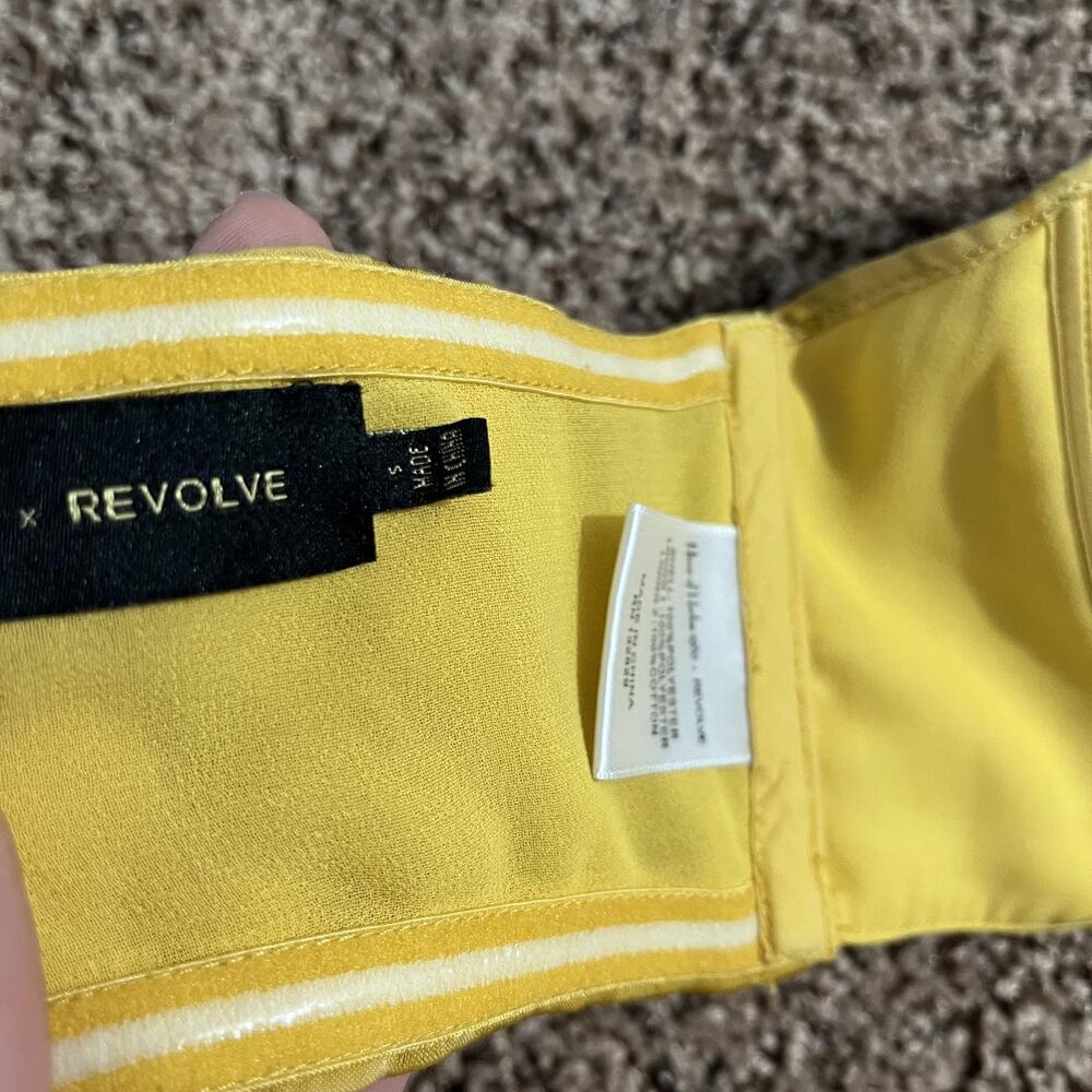 House Of Harlow 1960 X Revolve Tammy Top Womens S Yellow‎ Wrap Bustier Tie Front - Picture 7 of 8